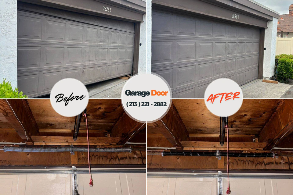 Before and after: garage door repair Captains Cove, VA